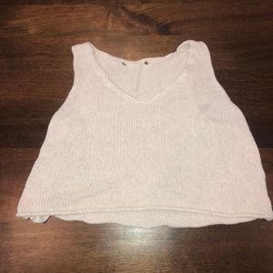cream knit crop